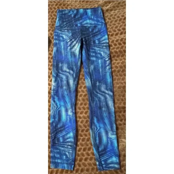 Like New Lululemon Wunder Train High-Rise Tight 25" Foil Flux Blue Leggings 2 - Picture 7 of 8